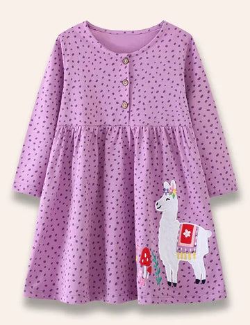 Rochie punctată alpaca aplicată